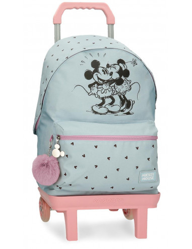 37923T1 ADAPT. BACKPACK 44CM.W/TROLLEY  MICKEY Y MINNIE KISS